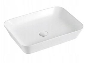 UMYWALKA NABLATOWA 55x40x11 cm SLIM CERAMICZNA, BIAŁA 
