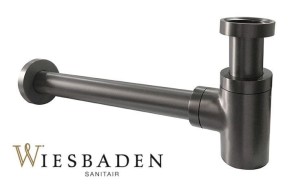 Syfon umywalkowy niski 1 1/4"x32mm, STAR Gunmetal