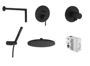 Zestaw natryskowy podtynkowy 6w1 Vitra Origin czarny mat