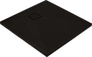 Brodzik kwadratowy  90x90x3,5 cm granit niski, czarny