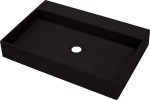 Umywalka 60x40x10 cm nablatowa granit, czarny matowy