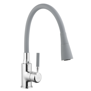Bateria zlewozmywakowa  39 cm elastyczna z pamięcią kształtu,  SZARA /CHROM 