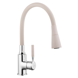 Bateria zlewozmywakowa  39 cm elastyczna z pamięcią kształtu,  BEŻOWA/CHROM  