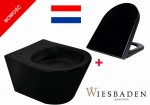 ZESTAW: Miska WC wisząca + Deska WC wolnoopadająca VESTA Rimless Premium 52 cm, matowa czerń