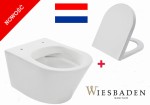 ZESTAW: Miska WC wisząca + Deska WC wolnoopadająca VESTA Rimless Premium 52 cm, matowo biały