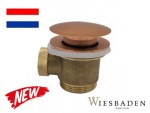 Syfon wannowy click-clack 11/2 " do wanien wolnostojących, XELLANZ miedź szczotkowana 