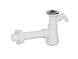 Syfon zlewozmywakowy 1 1/2'' x 40, sitko ø 70, korek i przyłącze AGD