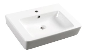Umywalka ceramiczna  55x45 cm do :postawienia lub zawieszenie na ścianie , biała MODIS 