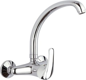 Bateria umywalkowa KASIOPEA chrom naścienna z wysoką wylewką, chrom