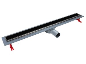 Odpływ liniowy Alfa Linear z czarnym szklanym rusztem dwustronnym L-60 cm