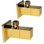 2 SZT. Loft-Gold zawory kątowe 1/2-3/8 cubic ,ZŁOTY 