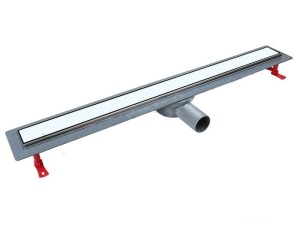 Odpływ liniowy Alfa Linear z białym szklanym rusztem dwustronnym L-60 cm