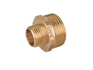 Nypel redukcyjny 1/4'' x 3/8'' mosiężny, Gwint zewnętrzny 